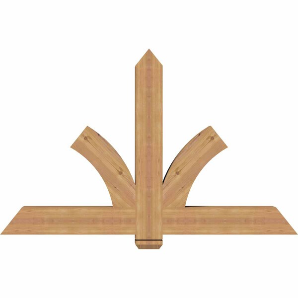 Ekena Millwork Redmond Smooth Timber Gable Bracket, Western Red Cedar, 60"W x 38"H x 5 1/2"D x 5 1/2"F, 15/12 Pitch GBW060X38X0606RED00SWR - main